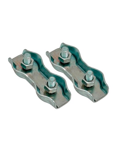 Sujetacable plano doble sjt02, 4 mm, galvanizado, blister 2 uds