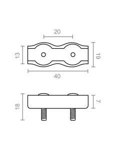 Sujetacable plano doble sjt02, 4 mm, galvanizado, blister 2 uds 2