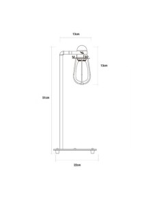 Lámpara de mesa vintage metalica e27 60w 22 x 51cm 2