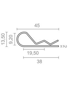 Pasador ps14 forma r, 2 mm, galvanizado, blister 2 uds 2