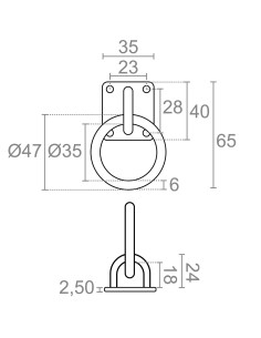 Placa amarre con anilla ap13, 6 mm, inoxidable, blister 2 uds 2