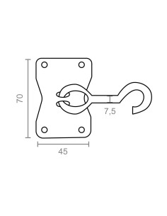 Gancho movil ap05 con placa 70 x 45 mm zincado, blister 2 uds 2