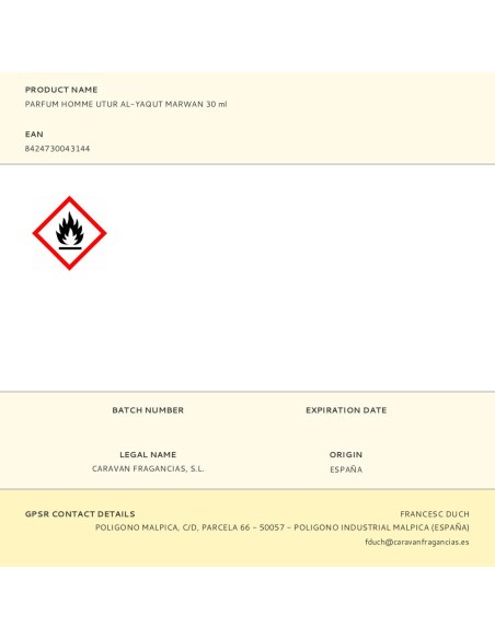 Parfum homme utur al-yaqut marwan 30 ml