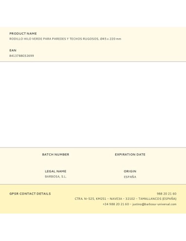 Rodillo hilo verde para paredes y techos...