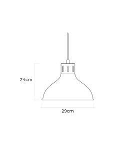 Lámpara de techo metalica vintage e27 60w color negro ø29 x 24 cm 2