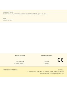 Pila petaca alcalina plus power 3lr12 4,5 v 62 x 22 x 67 mm blister 2