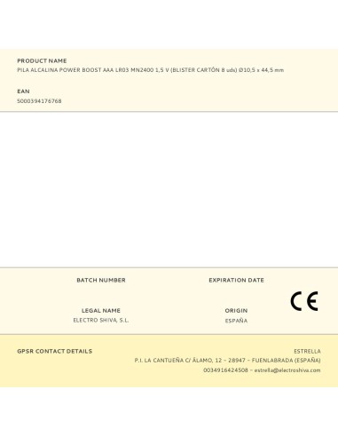 Pila alcalina power boost aaa lr03 mn2400 1,5 v...