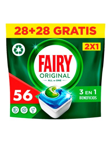 Cápsulas lavavajillas todo en 1 original, 28 uds + 28 uds gratis