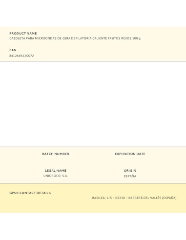 Cazoleta para microondas de cera depilatoria...