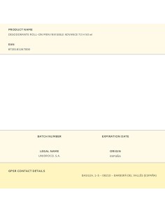 Desodorante roll-on men invisible advance 72 h, 50 ml 2