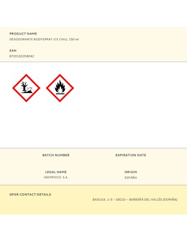 Desodorante bodyspray ice chill, 150 ml
