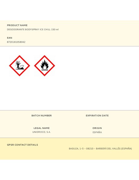 Desodorante bodyspray ice chill, 150 ml