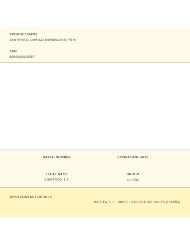 Dentífrico limpieza refrescante, 75 ml