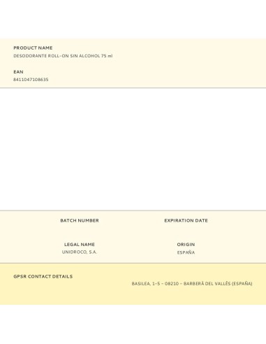 Desodorante roll-on con urea, sin alcohol, 75 ml