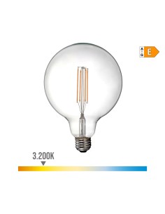 Bombilla de globo con filamento de led e27 6 w 800 lm 3200 k luz calida ø12,5 x 18,2 cm