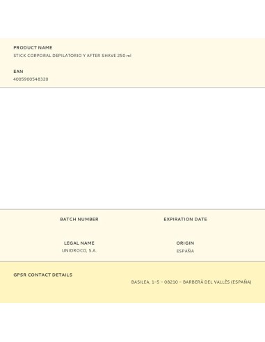 Stick corporal depilatorio 75 ml y after shave...