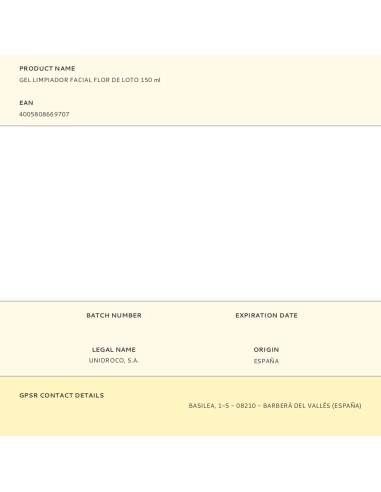 Gel limpiador facial flor de loto 150 ml
