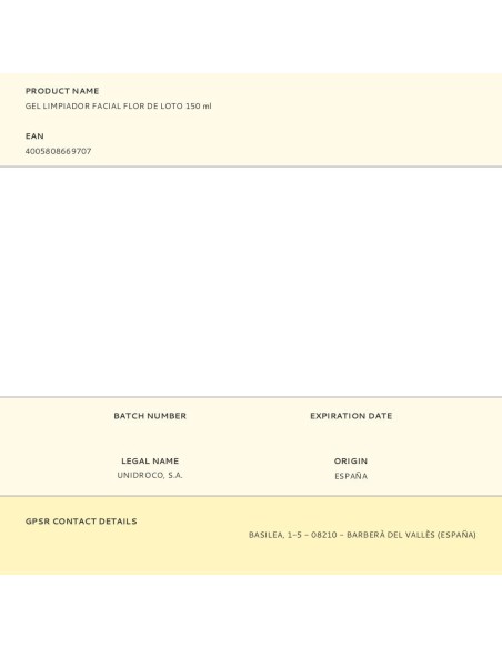 Gel limpiador facial flor de loto 150 ml