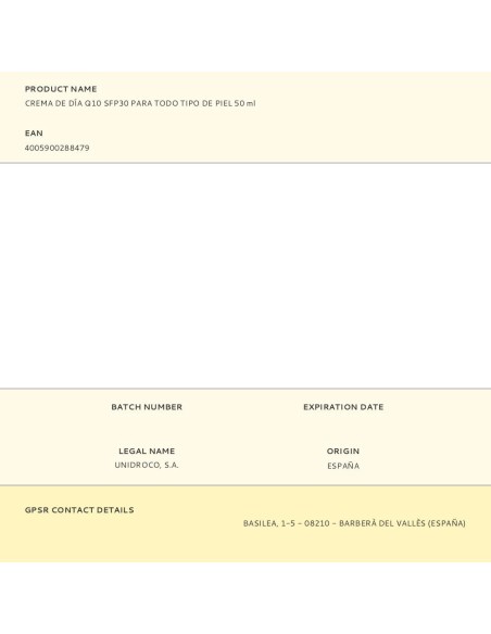 Crema antiarrugas de día q10 fp30 para todo tipo de piel 50 ml