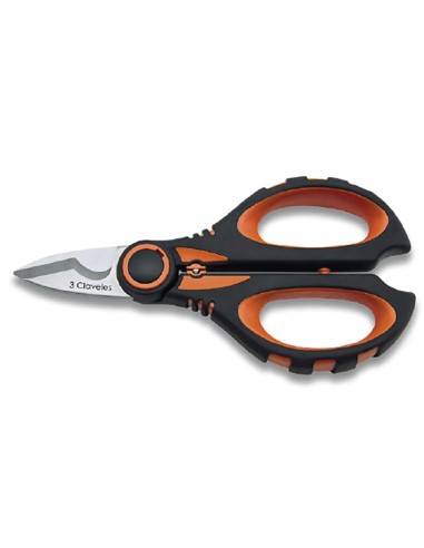 Tijera electricista multifunción de acero inoxidable de 16 cm con funda