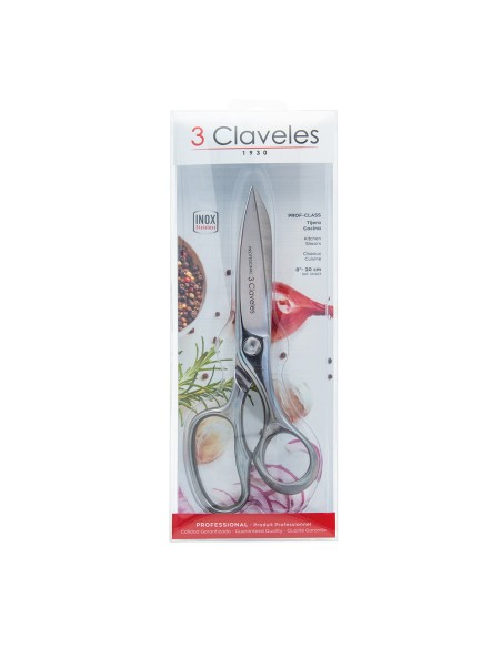 Tijera de cocina clásica profesional de acero inoxidable, 20 cm