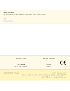 Calefactor compacto horizontal mallorca blanco, 2000 w 2