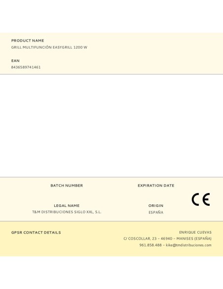 Grill multifunción easygrill 1200 w