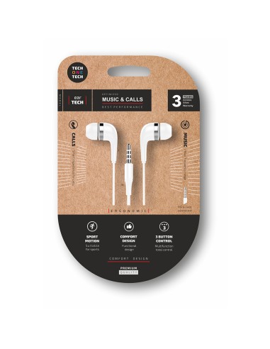 Auriculares eartech con conector mini-jack, blancos