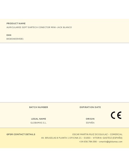 Auriculares eartech con conector mini-jack, blancos