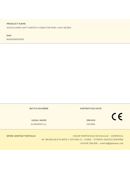 Auriculares eartech con conector mini-jack negros