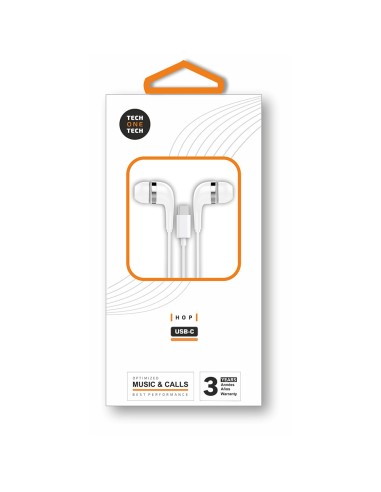 Auriculares hop con conector usb-c blancos