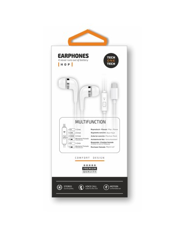 Auriculares hop con conector usb-c blancos
