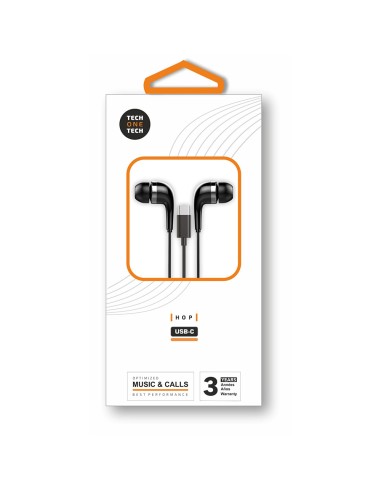 Auriculares hop con conector usb-c negros