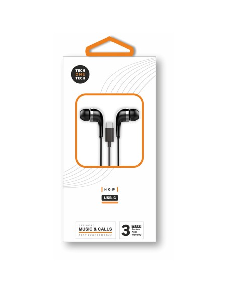 Auriculares hop con conector usb-c negros