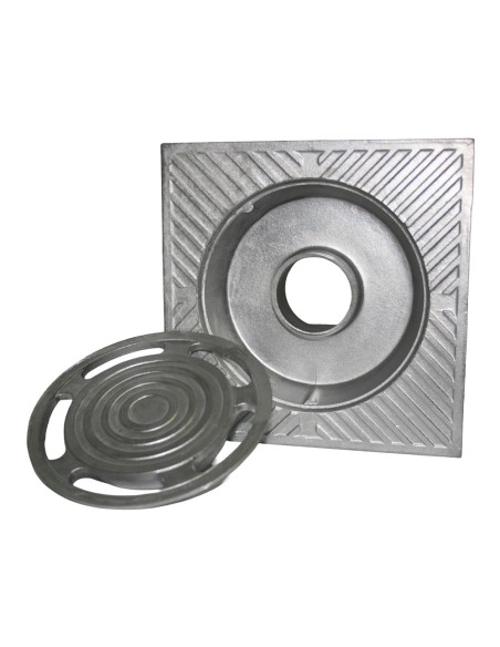 Sumidero de patio de aluminio 15 x 15 cm