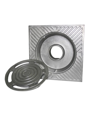 Sumidero de patio de aluminio 20 x 20 cm