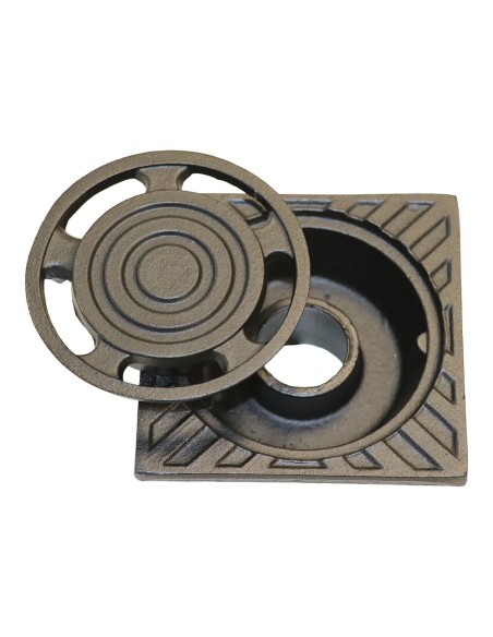 Sumidero de patio de aluminio antracita 30 x 30 cm