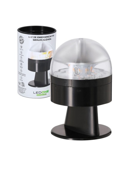 Baliza v16 de emergencia homologada conectada geolocalizable con dgt 3.0 pf erum vial negra, sin ean individual