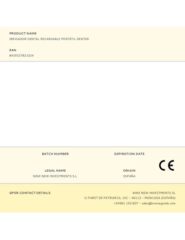 Irrigador dental recargable portátil, denter, 4...