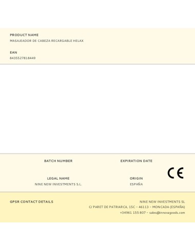 Masajeador de cabeza recargable helax