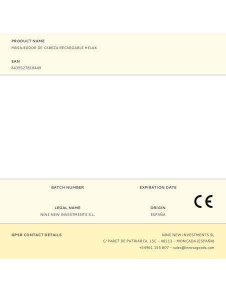 Masajeador de cabeza recargable helax