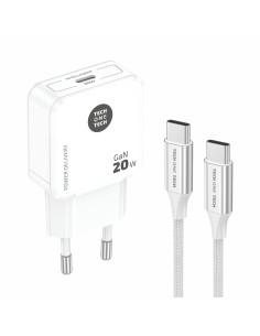 Cargador rápido gan 20 w + cable usb-c blanco 2