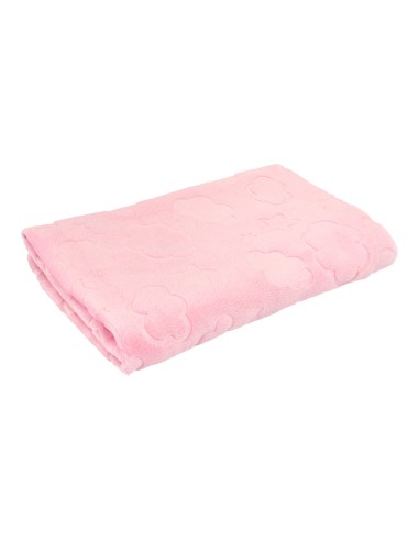 Manta rosa con nubes y estrellas, 100 x 70 cm