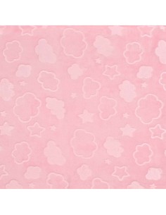 Manta rosa con nubes y estrellas, 100 x 70 cm 2