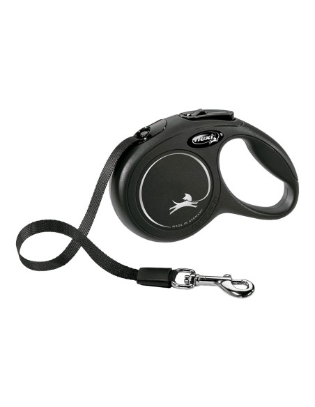 Correa extensible flexi classic xs negra, cinta 3 m, hasta 12 kg