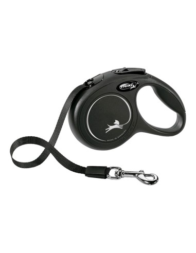Correa extensible flexi classic l negra, cinta 5 m, hasta 50 kg