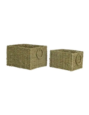 Cesta marrón con 2 asas, set de 2 uds