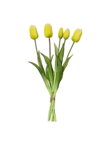 Ramo de tulipanes amarillos de polipropileno, 15 x 15 x 40 cm