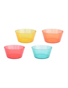 Cuenco reutilizable con estampado de rayas, colores surtidos, set de 4 uds