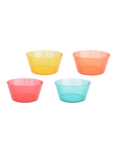 Cuenco reutilizable con estampado de rayas, colores surtidos, set de 4 uds